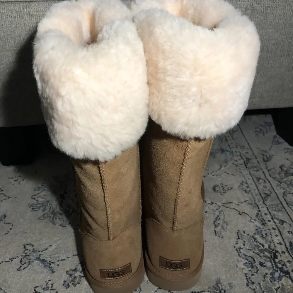 UGG Suhenny Boot Chestnut Boots with Plush Fur Cuff